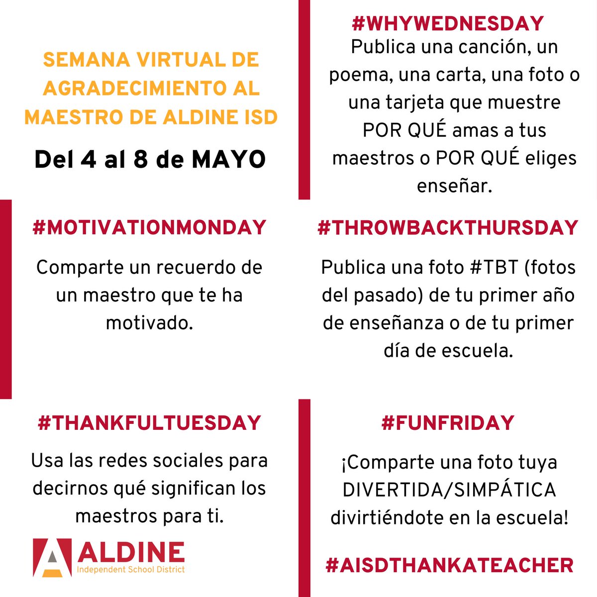 I’m looking forward to honoring our teachers next week! @Anderson_Astros