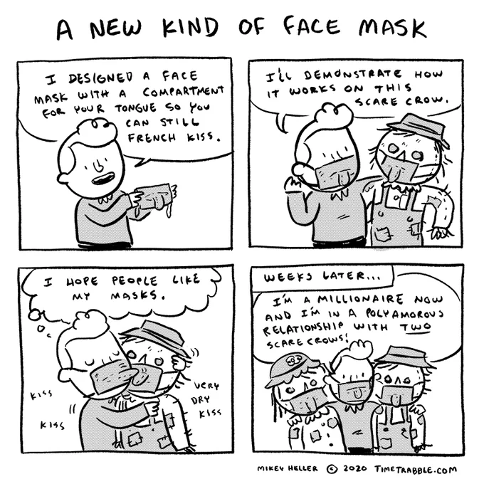 i drew a comic about a new kind of face mask 