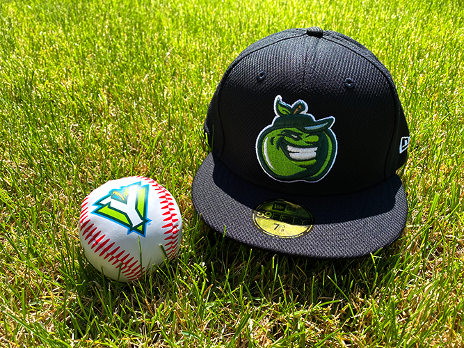 PippinsBaseball's tweet photo. Our new Pippins fitted player caps for 2020 have arrived! The Diamond Tech fabric is lighter and cooler, and if you order in May you'll receive a Pippins softee ball for free. $34.99, plus tax and shipping. Purchase at https://t.co/QmVtm57kLi. #RollPipps #StayHome4Baseball https://t.co/C8ZXbK9ER0
