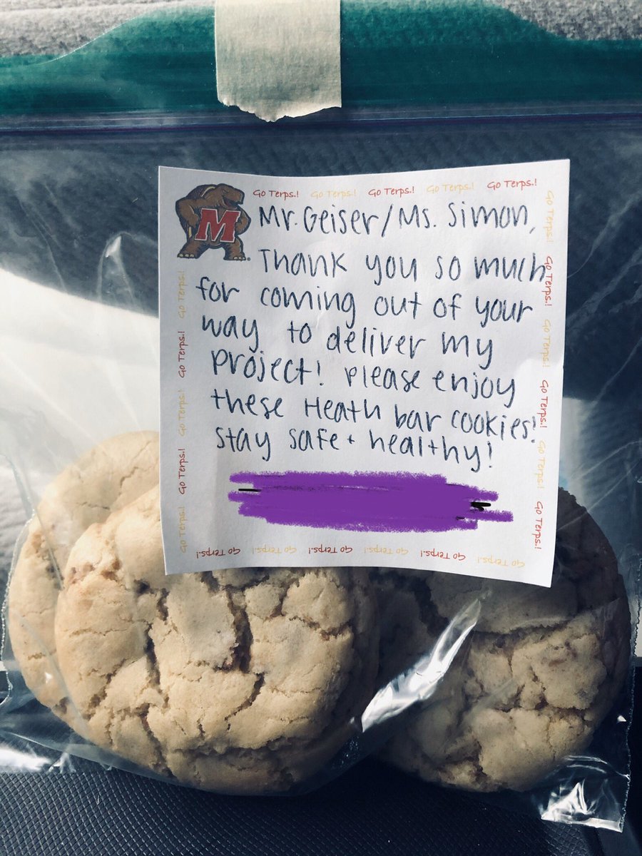 simonschooling's tweet image. We have the best students @AHC_news! We’re delivering their 3D printed parts so they can complete their final design challenge. Found this on the front bench at the last house. Our girls are so sweet— trading cookies for assignments! #AHCScience #EmpoweredGirls #heartsofgold