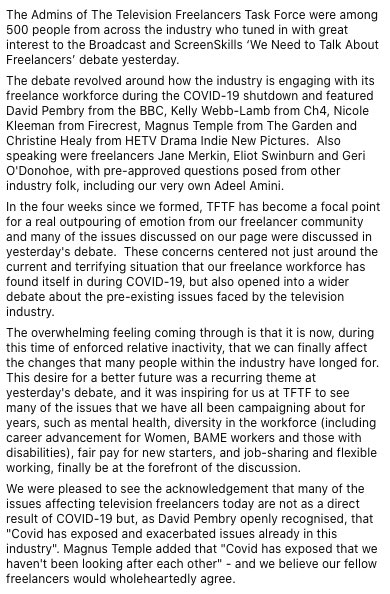 the_tv_mindset's tweet photo. Following yesterday’s #freelancerdebate, the Television Freelancers Task Force have some thoughts to share.

We’ve also created an infographic to help illustrate the effect of broadcaster cuts, which can be found here: https://t.co/lT3GTSKU2N https://t.co/BJRztdbyYw