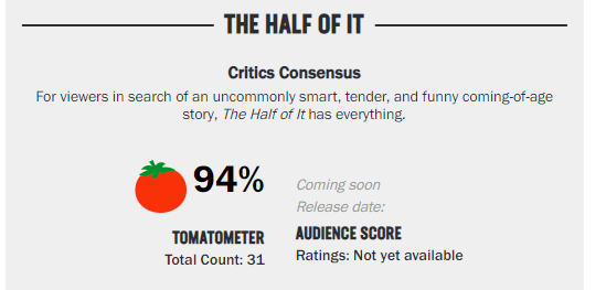 CINEMA505's tweet photo. 'The Half of It', novo filme LGBT+ da Netflix é aclamado pela crítica.

O longa venceu a categoria de Melhor Narrativa Americana na versão online do Tribeca Film Festival. https://t.co/oIAuV664hQ