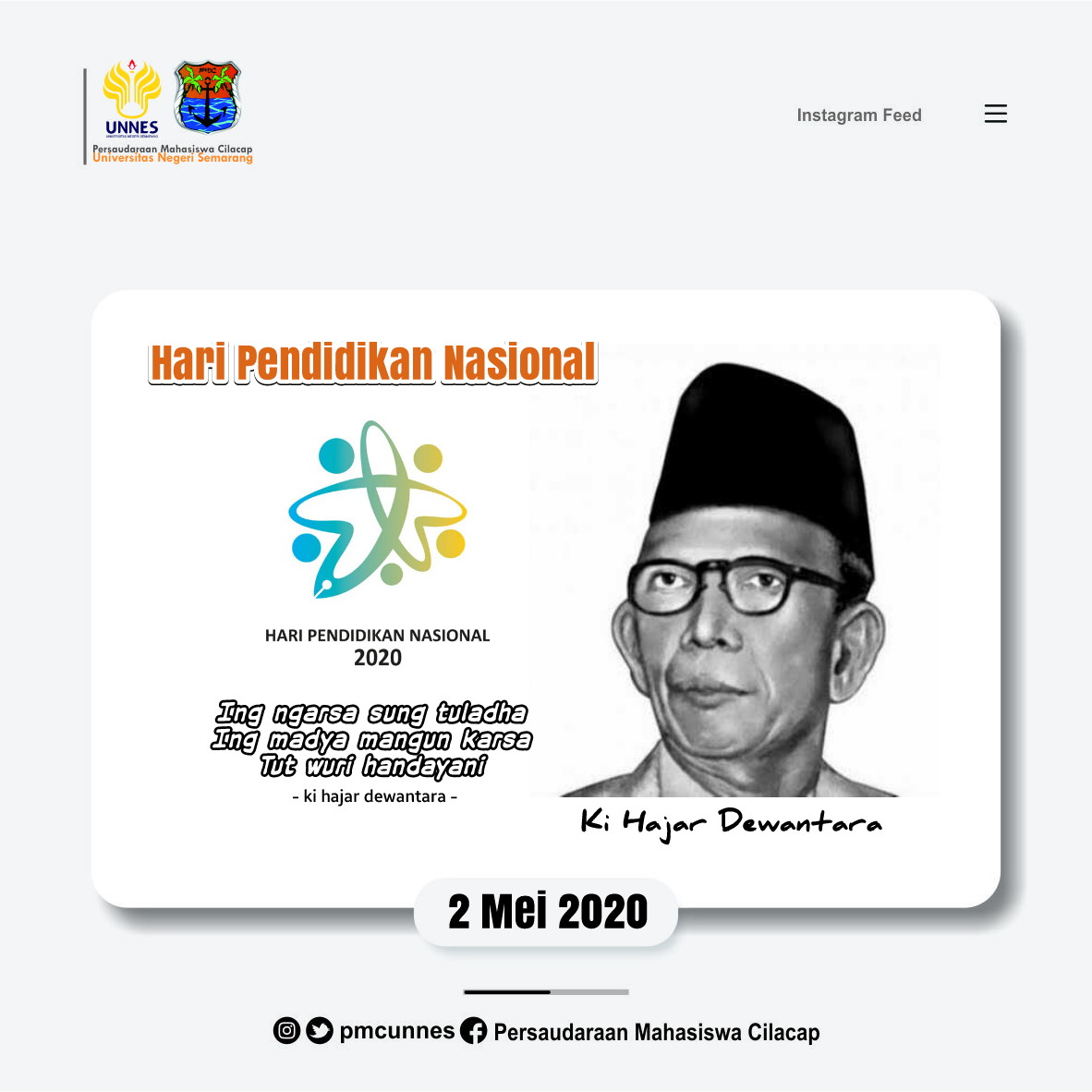 pmcunnes's tweet photo. [HARDIKNAS2020] Selamat hari pendidikan Nasional 2 Mei 2020
 
Semoga pendidikan di Indonesia menjadi lebih baik lagi.

#hardiknas #Hardiknas2020 #unnes #pmcunnes #cilacap #semarang https://t.co/2bqQVhLzTW