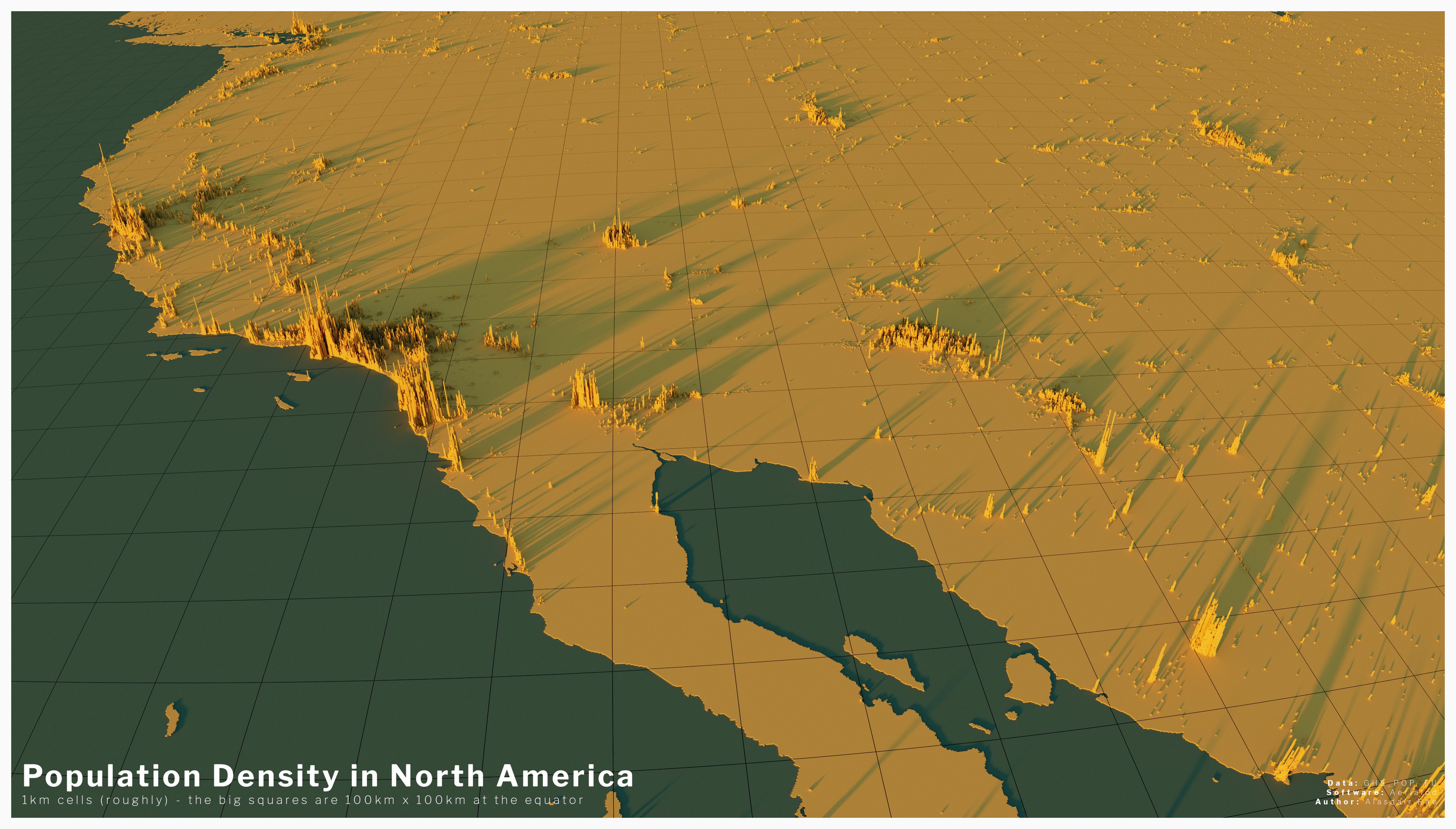 Alasdair Rae on Twitter "some renders of North American population