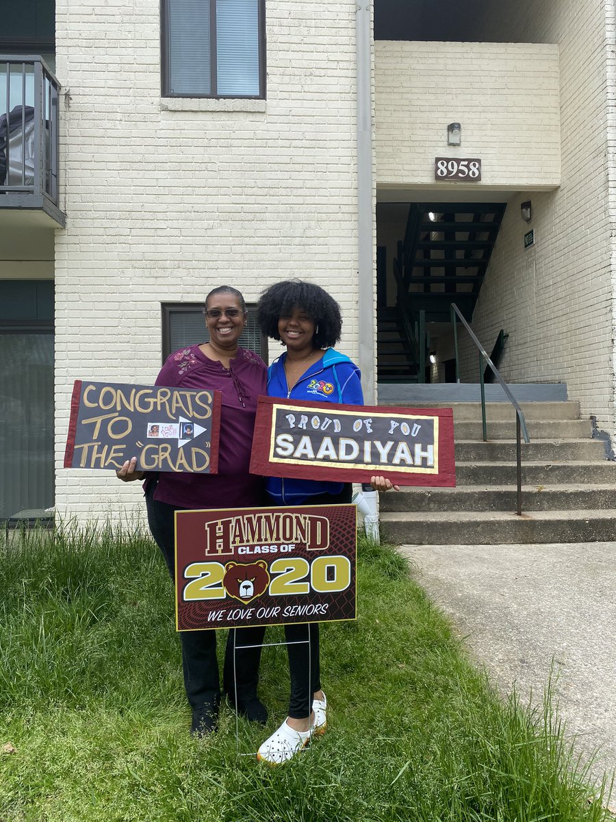 hcpss_hahs's tweet photo. We ❤️ our Seniors and we miss you! It was great seeing so many of you today while we were out delivering the senior signs! Be sure to share your pictures with us! https://t.co/C8a3piFunk