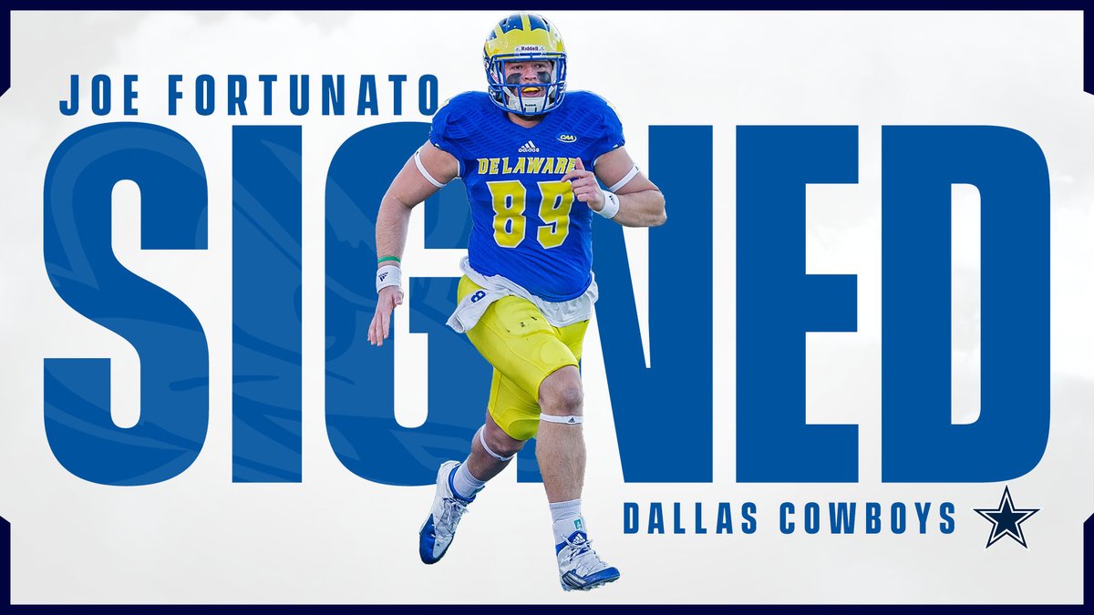 Delaware_FB's tweet photo. Congrats to Joe Fortunato ('16) who signed a deal with the @dallascowboys today!

#HeNFL
#BleedBlue302
#BlueHens https://t.co/inIQHT9YUe
