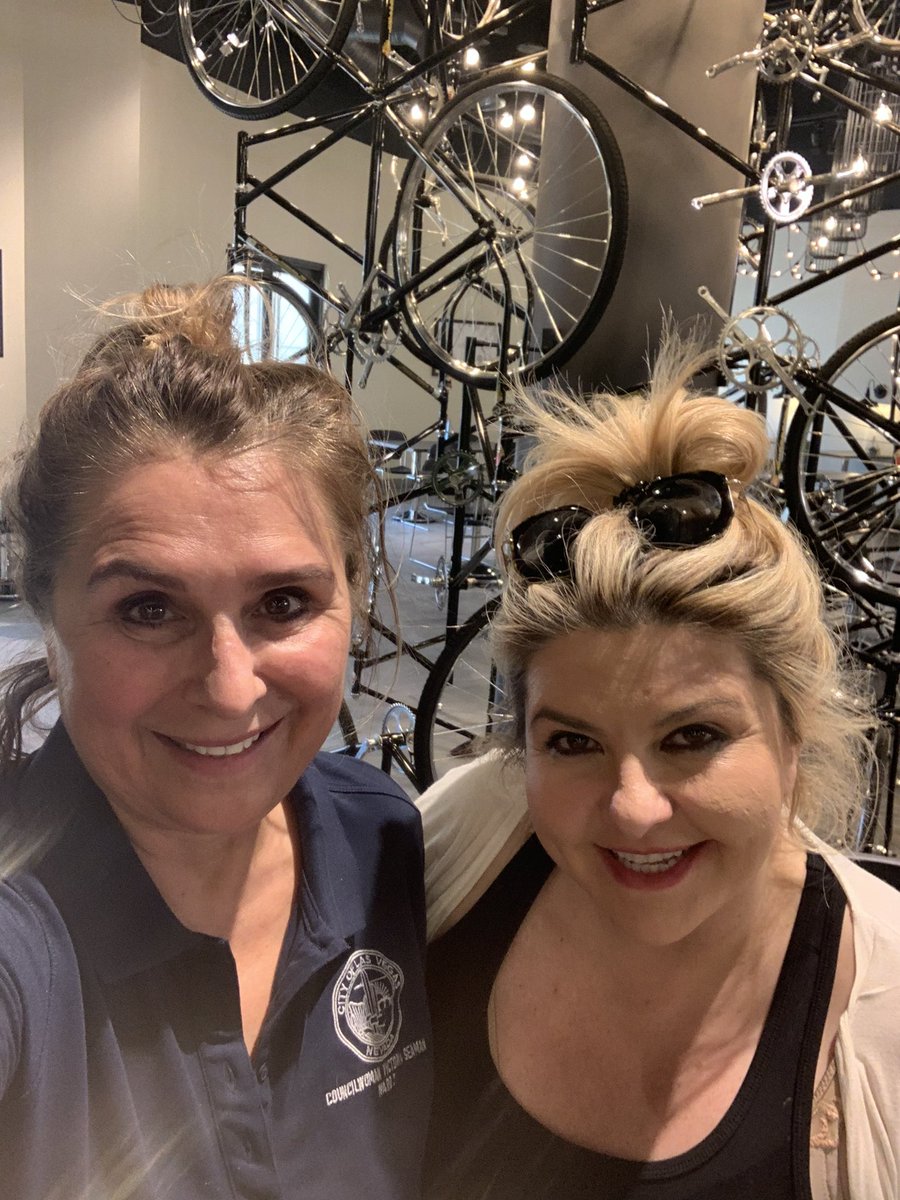 VictoriaDseaman's tweet photo. #ProBiker Mayor Pro Tem @VoteFiore and I stopped at one of our favorite restaurants at Ahern Hotel. The bikes in the background are appropriate. ￼@CityOfLasVegas https://t.co/5pYPhSu1RD