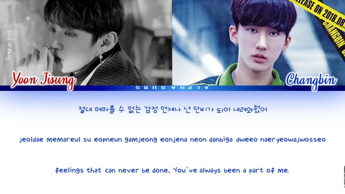 3. 바람 같은너 (You... Like the Wind)↬ Yoon Jisung - Aside└ song about feelings to your significant other, even if the weather is cold, when i am with you i feel warm.↬ Changbin wrote his part, Yoon Jisung said that in his vlog.cr. YouTube AlphaSubs