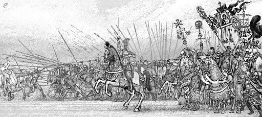 En meme temps les byzanthin finirent leur preparatifs, ils avaient amassé une collossale armée :Entre 50 et 100 milles hommes qui iraient écraser les 20 à 40 milles musulmans sous le comandement d’ubaydah.