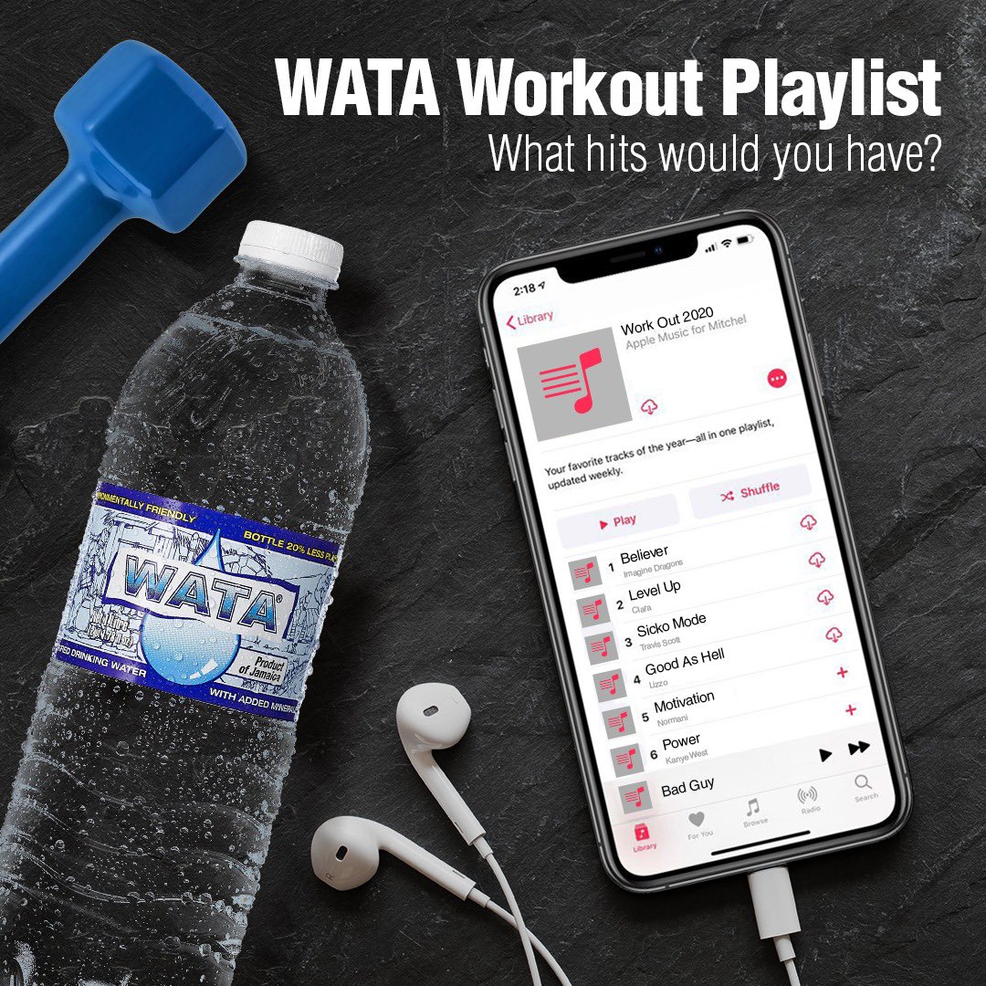 OfficialWATA's tweet photo. Motivation sometimes means having the ultimate-high energy background music while killing your workout 💪🏾🎶
This is what our playlist looks like 😎 What hits would you add to yours?
#WATA #WATAWorkout #HomeWorkout #Clickthelinkinourbio #workout #stayfit #staysafe https://t.co/KpgQ5IqNdM