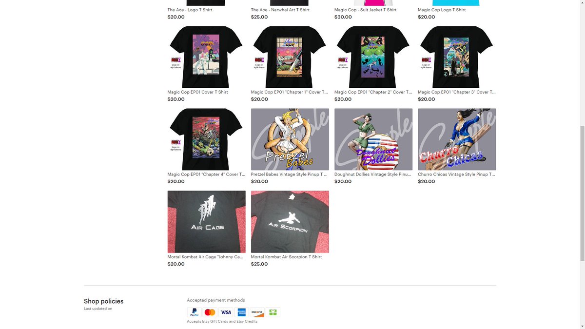 Zaidninja's tweet photo. New Merch at #ZaidWorkshop on #Etsy
We are proud to host @EdwinTheAce's Ace Shirts
Featuring art by @Plaster_Harris and art by @Zaidninja, All shirts are made in the USA and printed right in house
We also have a bevy of #MagicCop shirts from @ZaidComics  
https://t.co/2CUsP6puyH https://t.co/dWtpHliZ28