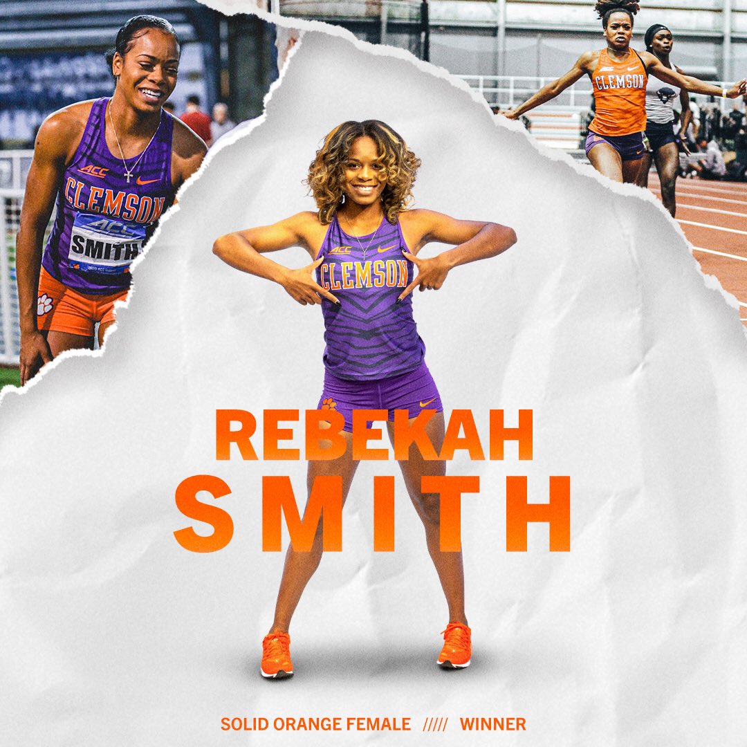 Clemson Athletics (@clemsontigers) on Twitter photo #CLEMMYs Winners! 🐅🐾
SOLID ORANGE MALE & FEMALE STUDENT-ATHLETES OF THE YEAR
Presented to individuals who exemplify the characteristics of a Clemson student-athlete, selected by <a href="/ClemsonSAAC/">Clemson SAAC</a>
And the award goes to … Darien Rencher & Rebekah Smith!
<a href="/ClemsonFB/">Clemson Football</a> <a href="/ClemsonTrackXC/">Clemson Track & Field/XC 🐾</a> #CLEMMYs Winners! 🐅🐾
SOLID ORANGE MALE & FEMALE STUDENT-ATHLETES OF THE YEAR
Presented to individuals who exemplify the characteristics of a Clemson student-athlete, selected by <a href="/ClemsonSAAC/">Clemson SAAC</a>
And the award goes to … Darien Rencher & Rebekah Smith!
<a href="/ClemsonFB/">Clemson Football</a> <a href="/ClemsonTrackXC/">Clemson Track & Field/XC 🐾</a>