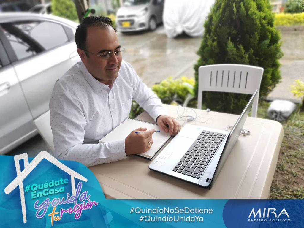 #QuindíoNoSeDetiene hoy iniciamos sesiones extras para estudio, revisión, seguimiento de Plan de Desarrollo Departamental #QuindíoUnidaYa oportunidad #CuarentenaporlaVida 
#SomosUnoSomosTodos <a href="/PartidoMIRA/">Partido MIRA</a> <a href="/carlos_guevara/">Carlos Edo Guevara</a> <a href="/aydeelizarazoc/">Aydeé Lizarazo Cubillos</a> <a href="/luisfabianbg/">Luis Fabián Buriticá</a> us15.campaign-archive.com/?u=0d0de2a642d…
