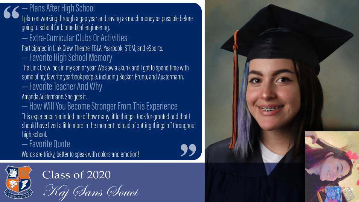 Poston Butte High School - Florence Unified (@pbhighschool) on Twitter photo We’d like to introduce you to Class of 2020 student Kaj Sans Souci <a href="/pbhs2020/">SENIORSSSSS</a> <a href="/PBHS_Yearbook_/">PBHS Yearbook 2021-2022</a> <a href="/Florenceusd/">Florence Unified</a> <a href="/PBHSBloodDrive/">PBHS Blood Drive</a> <a href="/PBHSLinkCrew/">PBHS Link Crew</a> <a href="/PBHStuco_/">PBHS Stuco</a> #BroncoStrong #OnceABroncoAlwaysABronco #ClassOf2020 #FUSDAchieves We’d like to introduce you to Class of 2020 student Kaj Sans Souci <a href="/pbhs2020/">SENIORSSSSS</a> <a href="/PBHS_Yearbook_/">PBHS Yearbook 2021-2022</a> <a href="/Florenceusd/">Florence Unified</a> <a href="/PBHSBloodDrive/">PBHS Blood Drive</a> <a href="/PBHSLinkCrew/">PBHS Link Crew</a> <a href="/PBHStuco_/">PBHS Stuco</a> #BroncoStrong #OnceABroncoAlwaysABronco #ClassOf2020 #FUSDAchieves
