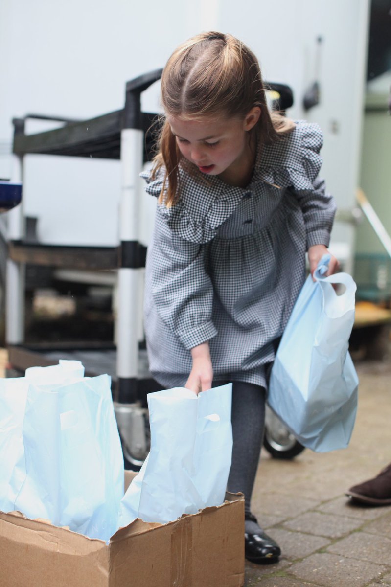 The Duke and Duchess of Cambridge are very pleased to share four new photographs of Princess Charlotte ahead of her fifth birthday tomorrow.

The images were taken by The Duchess as the family helped to pack up and deliver food packages for isolated pensioners in the local area.