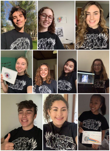 Some OA artists sporting their art show t-shirts today! #wedigepsart <a href="/ArtWithMrsSH/">Mrs. Sapienza Hunt</a> 🧡🎨🖤