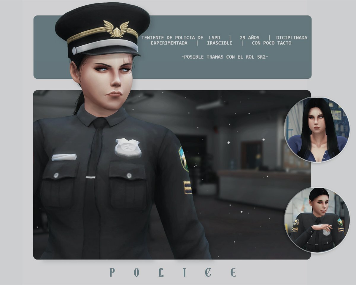 ㅤㅤ

              :𝐀𝐦𝐞𝐥𝐢𝐞 𝐄𝐝𝐰𝐚𝐫𝐝𝐬
ㅤ        ─────────────
             Teniente de Policía 
         ''𝗹𝗮 𝗽𝘂𝘁𝗮 𝗮𝗺𝗮𝗿𝗴𝗮𝗱𝗮 𝗲𝘀𝗮''

ㅤㅤㅤㅤ⟬⁞⁞ Lewd/soft
ㅤㅤㅤㅤㅤ⟬⁞⁞ Extenso/medio
ㅤㅤㅤㅤㅤㅤ⟬⁞⁞  #GTArol