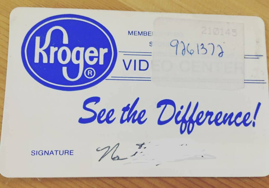 Finally found my Kroger Video Store member card... doors are gonna open for me now! instagr.am/p/B_qQM6IFPPGC…