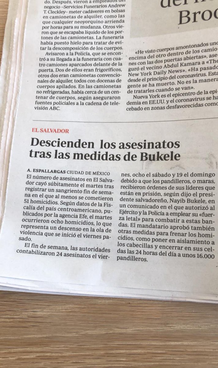 Cuando no les gustan las medidas, las ponen y las critican en la portada.

Cuando las medidas funcionan, ya no dicen nada.

Al menos el <a href="/abc_es/">ABC.es</a> de España lo puso en pequeño, en una esquina.