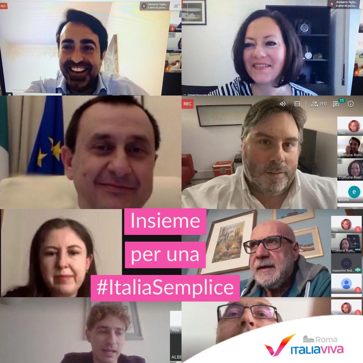 ItaliaVivaRoma1's tweet photo. Un #primomaggio con #ItaliaVivaRoma. Per presentare #ItaliaSemplice. Insieme ad @Ettore_Rosato @lucianonobili @marcocappa_ @EleonoraDeSant6 e ai tanti militanti e iscritti che hanno partecipato attivamente alla videoconferenza. Rinnovare la politica, per migliorare l’Italia. https://t.co/KKB7tpgph1