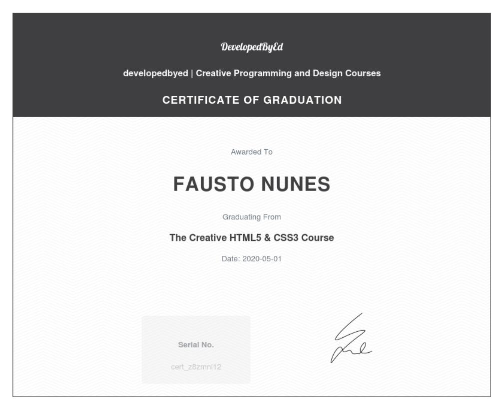FaustoXVX's tweet image. Completed &quot;The Creative HTML5 &amp;amp; CSS3 Course&quot; by @developedbyed today! My HTML was okay, but I learned so much about CSS, CSS variables, animations, media queries... Great stuff! Next step: &quot;The Creative JavaScript Course&quot;!

#codenoob #html #css #javascript