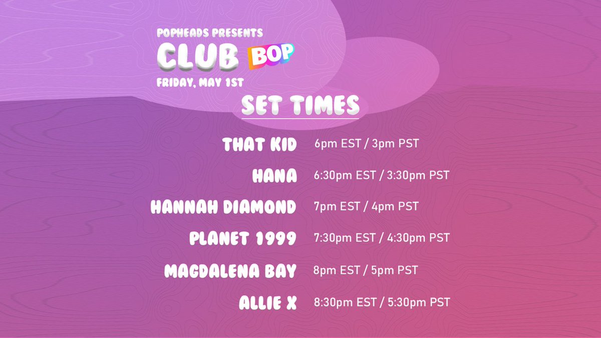 ZOOM CODE FOR CLUB BOP: 862 8534 5135
Get in and get ready for a great show!

We'll also be streaming the event on Twitch at twitch.tv/rpopheads