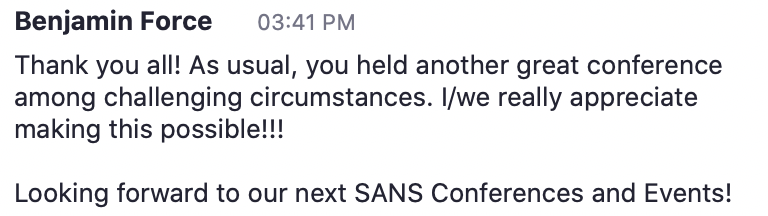 SANSICS's tweet photo. Thank you to our attendees for continuing sending great feedback through our chat! We appreciate you guy taking the time to be with us today! #DISCSANS https://t.co/ypKsvDTrAM