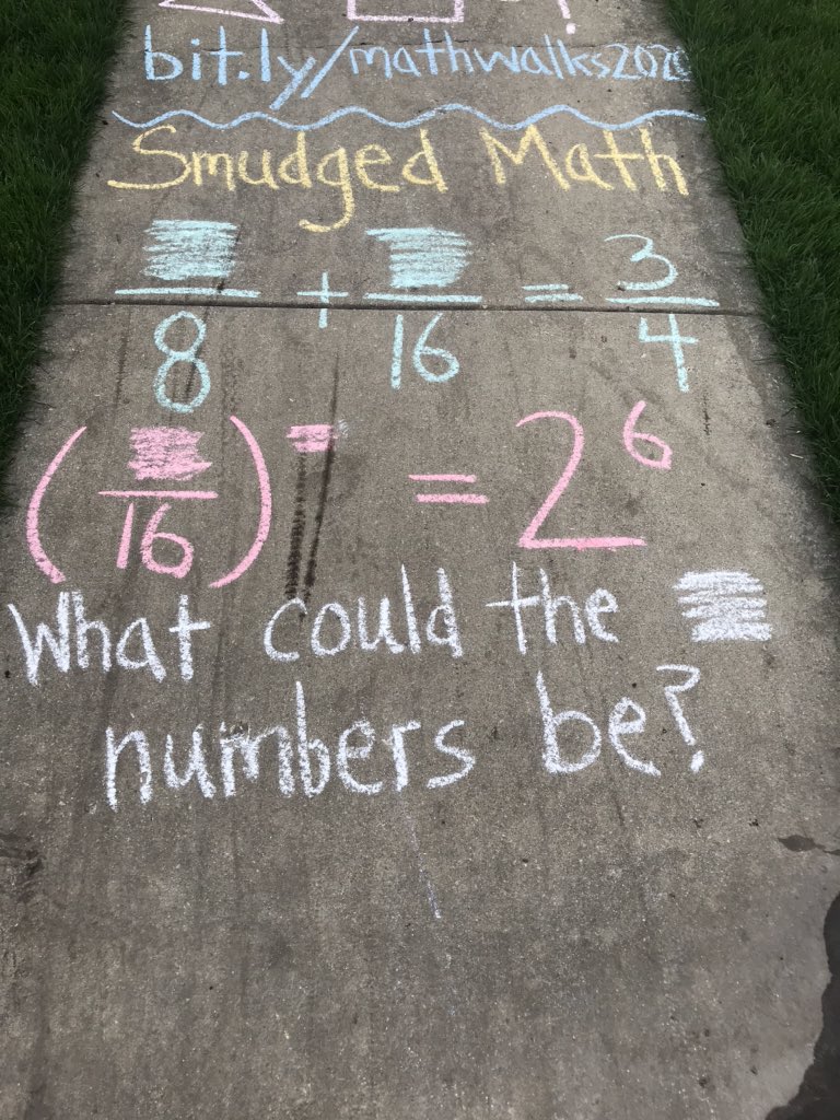3MeghanBeard's tweet photo. Decided to jump on the Math Chalk Walk bandwagon this afternoon! #mathwalk #mathartchallenge #dg58pride #dg58learns #le58rocks @khurckes @jak2266 @mbauer0501 #d41strong https://t.co/J5npkchnm9