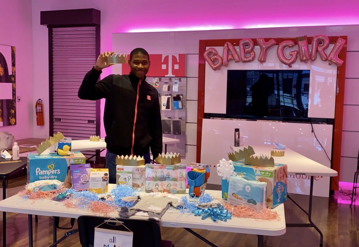 Today we had VR Baby Shower 👶🏾 for Prince! 👑 He didn't get to have one due to #COVID19 so his #MagentaFamily 💕 made it happen 🥳 #TheNewNorm #VRBabyShower #PeopleFirst