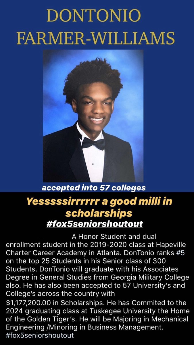 skooter_don's tweet photo. Blessed to have achieved this amount of success. 57 acceptances, $1,117,200 in scholarships, countless opportunities. Fun times ahead... @TuskegeeUniv @TU_2024 https://t.co/Qh64xluwIR