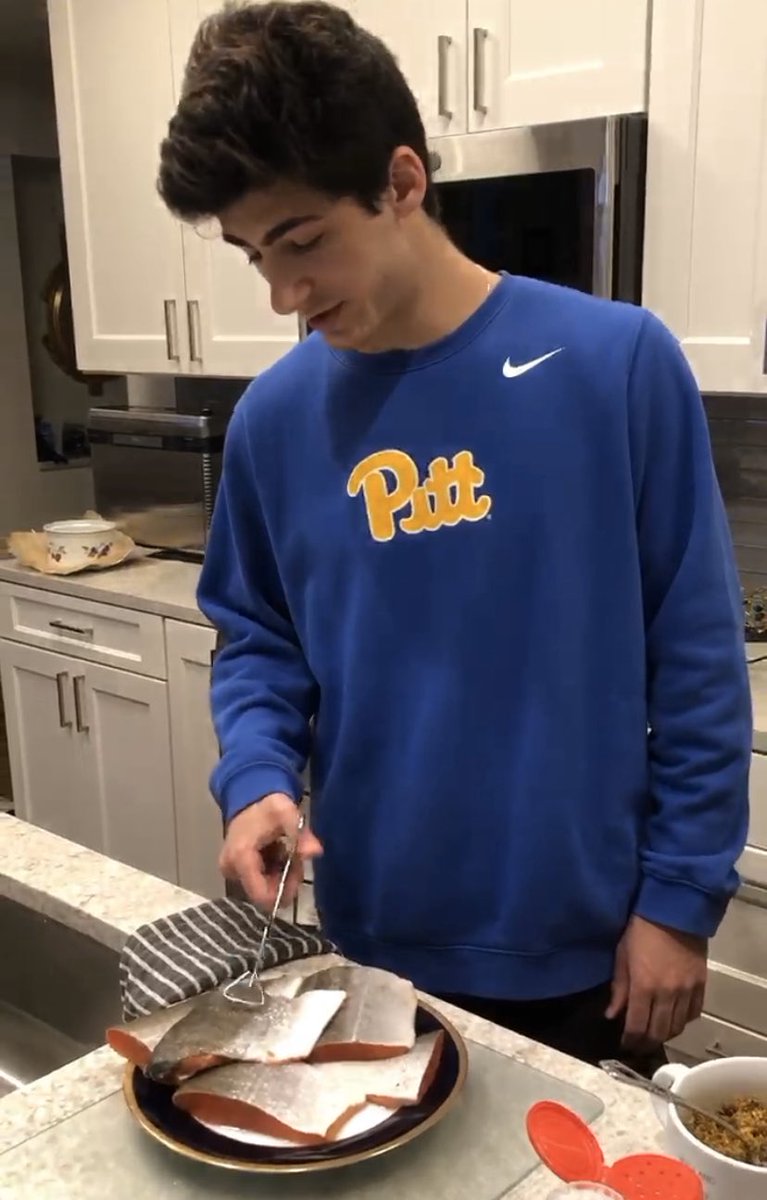 Pitt_FUEL's tweet photo. Head over to our Instagram to watch @jackbalick from @Pitt_TF_XC demo how to make Pistachio Crusted Salmon! π¨βπ³π #H2P #CookLikeAChamp https://t.co/pylbn5oJAa