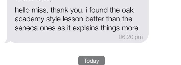 synaptogenesis2's tweet image. Some feedback from my Y10s after 2 weeks of trialling  lessons delivered by @OakNational . Truly appreciative of the time taken to support students and educators all over the country! #oaknationalacademy #inittogether