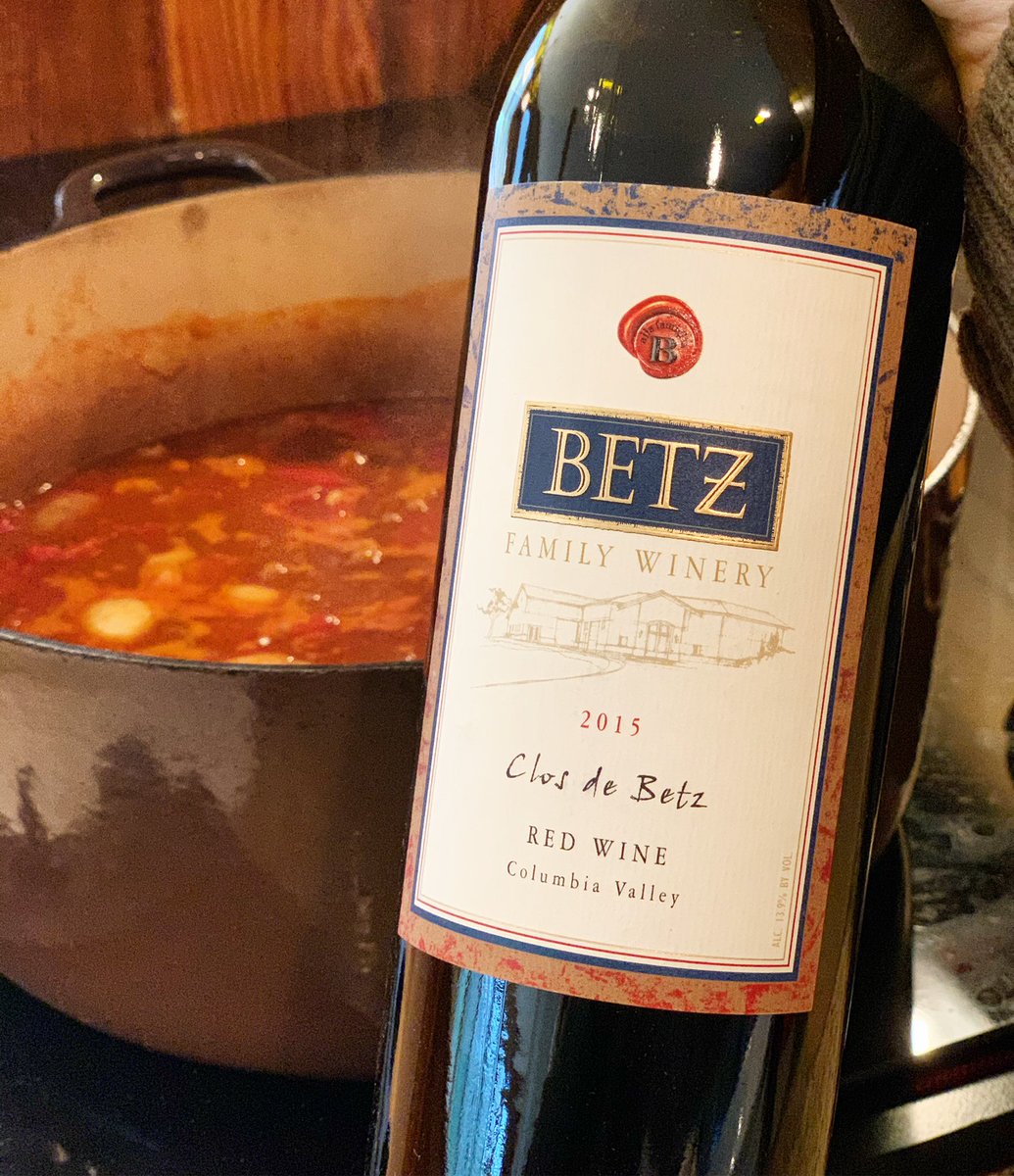 How to beat a dreary rainy day: a spicy blackberry dark chocolate Clos de Betz and a giant bubbling pot of chili. <a href="/sipglocal/">sipglocal</a> <a href="/BetzWine/">Betz Family Winery</a>