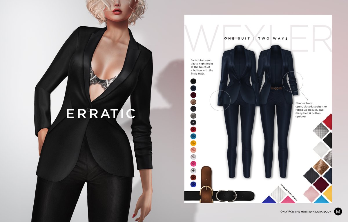 erratic_sl's tweet photo. NEW Release + SPECIAL Weekend-PROMO!
This brand new wexler - business suit is now available in the mainstore and on marketplace!
A big 30% discount only in the mainstore for the next 48 hours!
Marketplace
https://t.co/MXcE34M0IM
#erraticstore #erraticsl #secondlife https://t.co/CeNeKhgBhS