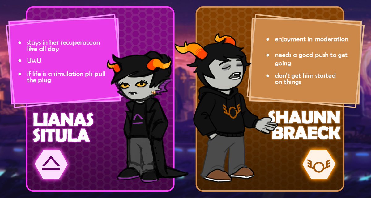 CM_Divt's tweet photo. A few more trolls!
Ghoyat: @Cyaboron, Charli: @Poisonous_Sheep, Nilard: @Higami69, Micxuz: @Yosh_Yuki, Shaunn: @seanos1998
Believe it or not, but there is STILL more to come.
#HSFanartFriday #Homestuck #TrollCall https://t.co/kK6ewk7zEx