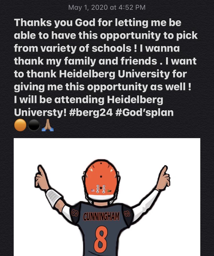 keyshawn8k's tweet photo. #berg24 🟠⚫️ @HeidelbergU @BergFootball https://t.co/kRM2HCWT0Q