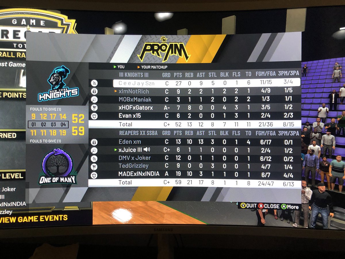 SSBAPhilly's tweet image. We take game one over @SSBA_KNIGHTS in a tight one 59-52!! Game two starting up soon!! @DMVxJoker @Eden1OM @TedGrizzley @CoachWalkWHS @MADExINxINDIA @SSBAPro @2KCrewFinder @2kDiscord 
@2KFreeAgency