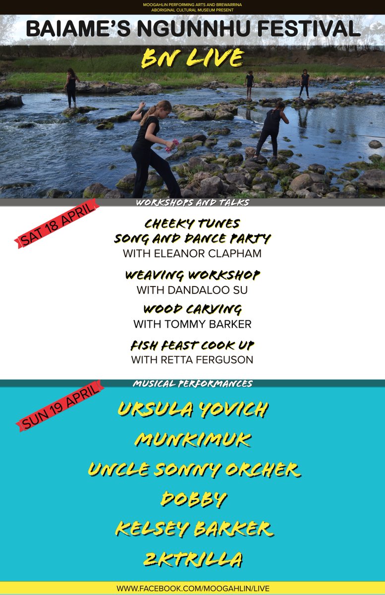 Missed any or all of our special online version of Baiame's Ngunnhu Festival: BN LIVE over the weekend? Catch up by heading to our video gallery anytime to see the full playlist! 

facebook.com/watch/moogahli…

#brewarrina #baiamesngunnhu #waterislife #moogahlin