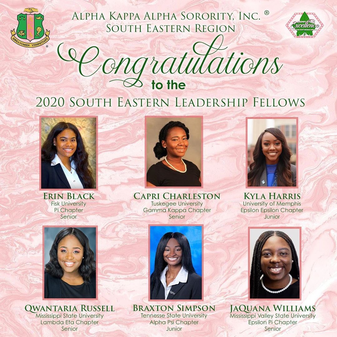 AKASouthEastern's tweet photo. Please take a moment to congratulate the South Eastern Regionβs 2020 Leadership Fellows! ππ
β β β β β β β β β
#AKA1908 #AKASouthEastern #AKALeadershipFellows #AKAUG @akasorority1908 @AKA_UAC https://t.co/l16EQQiuP7