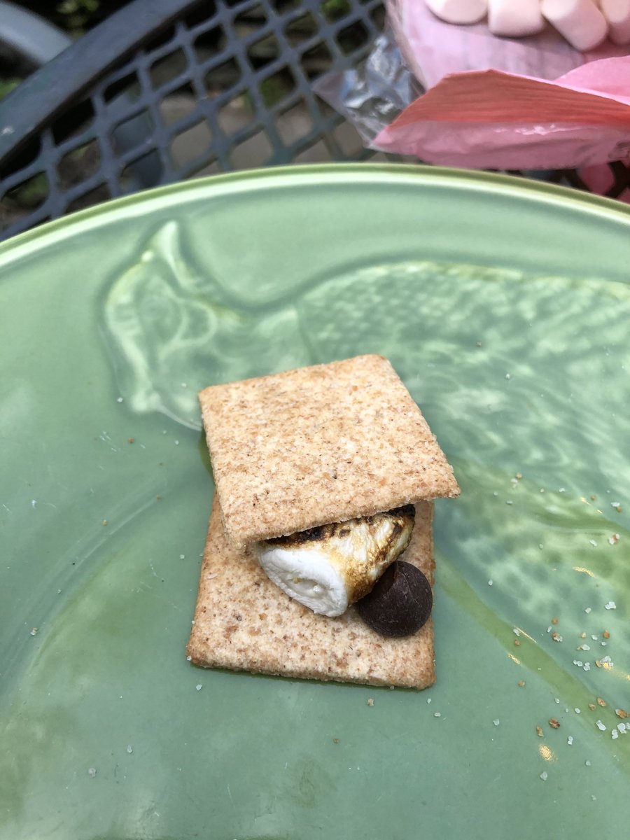 peternoonan's tweet photo. Hey @Nestle, @nabisco & @tjoes_official this is how we roll w/ what we have. I introduce to you the “S‘morentine” -chocolate chips, Wheat Thins, & mini marshmallows. That, plus fire pit, equals making the best of a tough situation w/ limited supply. #kidcreativity #nothingbuttime https://t.co/1l9WDLLCFa