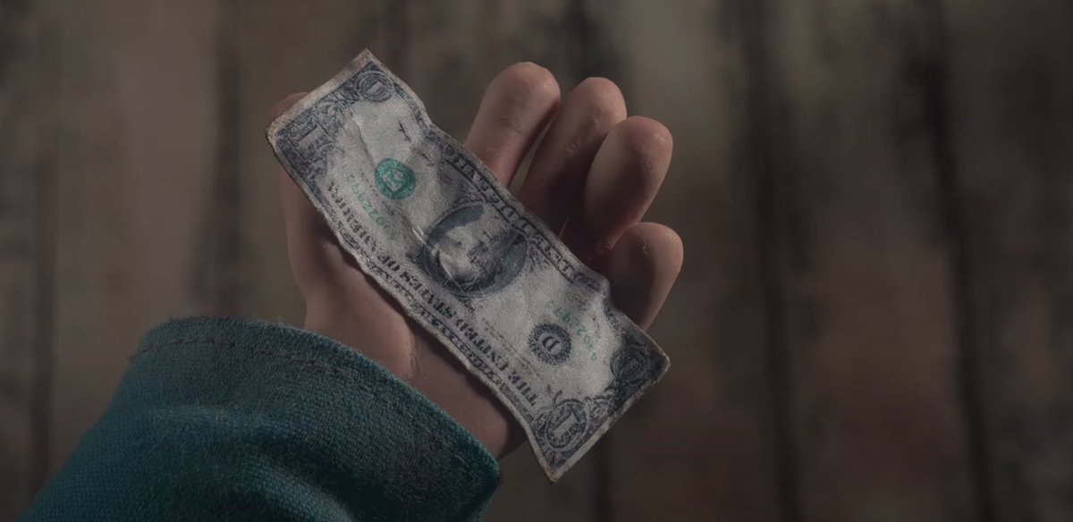 (6) The dollar bill that Joe Ranft receives from Charlie Jones has Henry Selick’s face replacing George Washingtons.