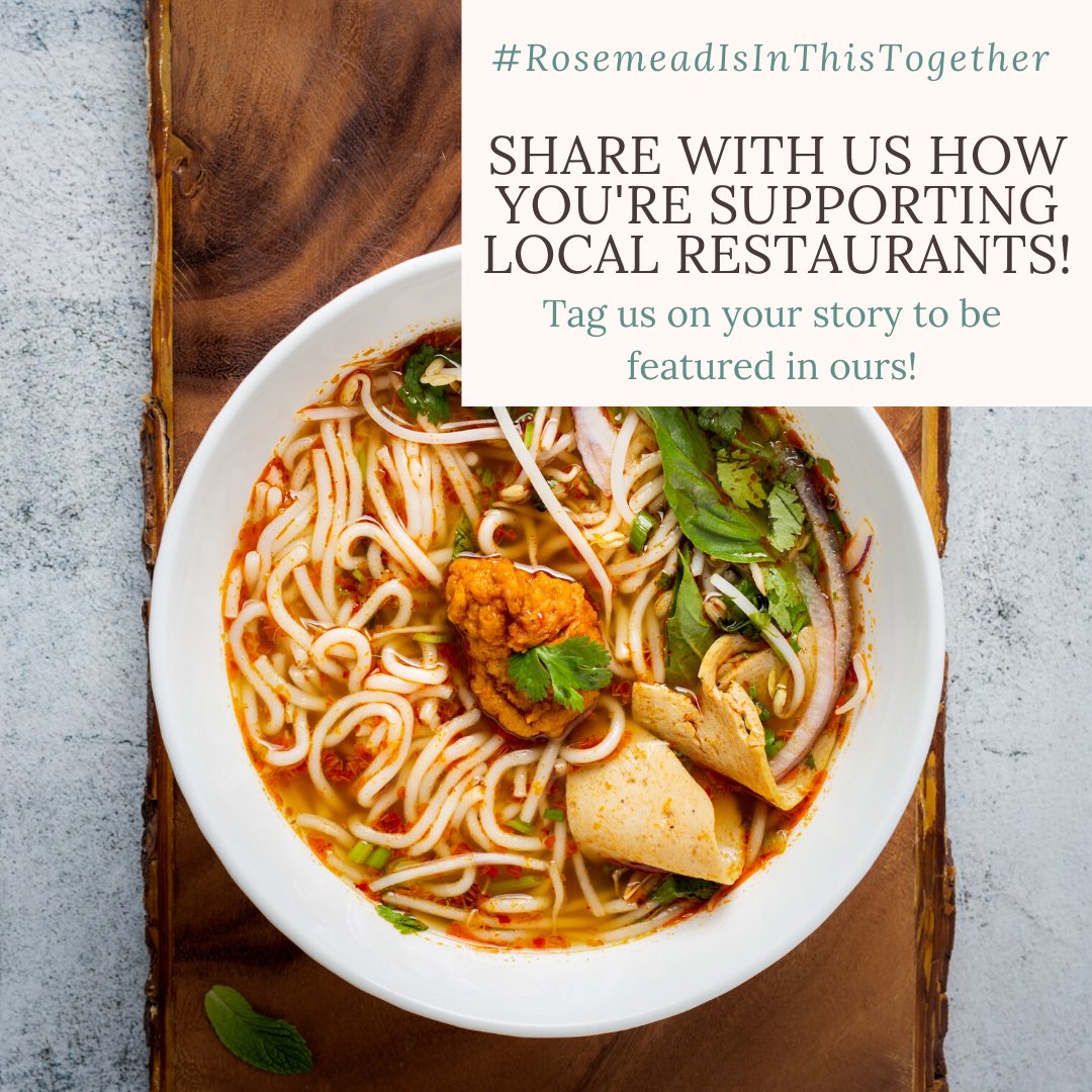 CityofRosemead's tweet photo. Share with us how you’re supporting local restaurants in Rosemead! Whether it’s ordering food from your favorite restaurant or dessert spot. 🧁 Tag us on your story to be featured in ours!
#RosemeadIsInThisTogether #RosemeadEats #ShopEatLocal
#SupportLocalBusiness https://t.co/EXtTzKNRzx