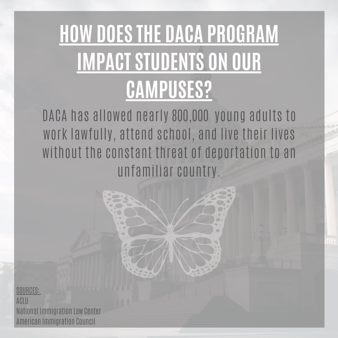 Hoping to learn more about the DACA program before our Day of Advocacy tomorrow? Swipe➡️ to learn more about what DACA is, what’s at stake, and why we must advocate for and with DACA recipients and Dreamers!