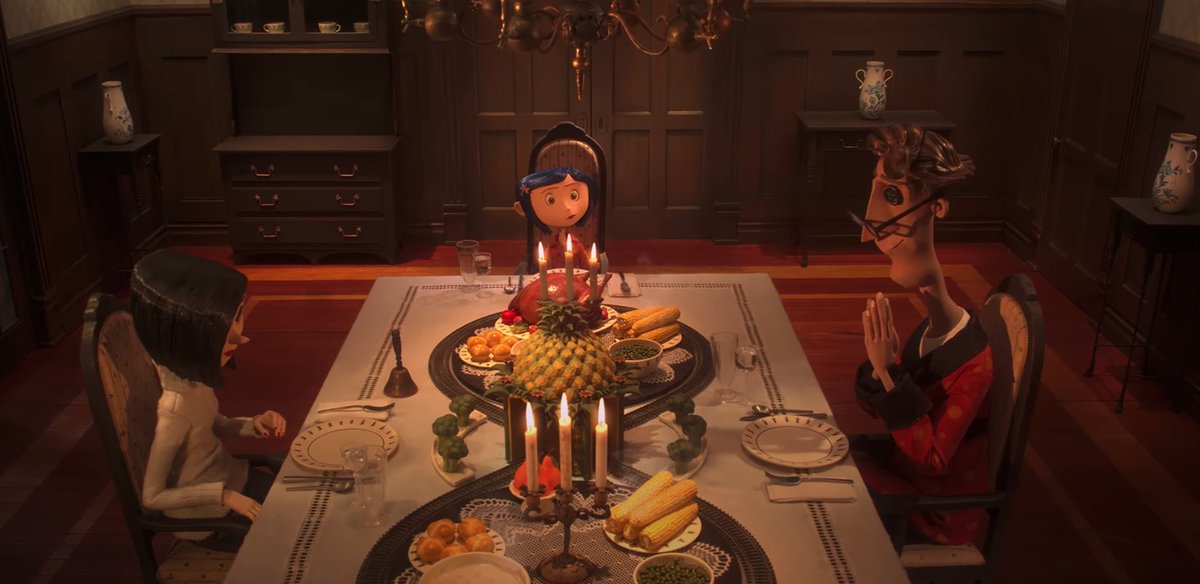 (13) cont. E.G, when Coraline is grossed out by her dad’s food, the other mother provides a feast, the other mother knows Coraline is annoyed by Wybie so she makes him unable to talk, and when Coraline doesn’t get the gloves she wants, the other mother gives her a new outfit.