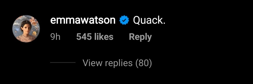did emma really leave a comment 9 hours ago on tom's post which was uploaded on march 10 we-