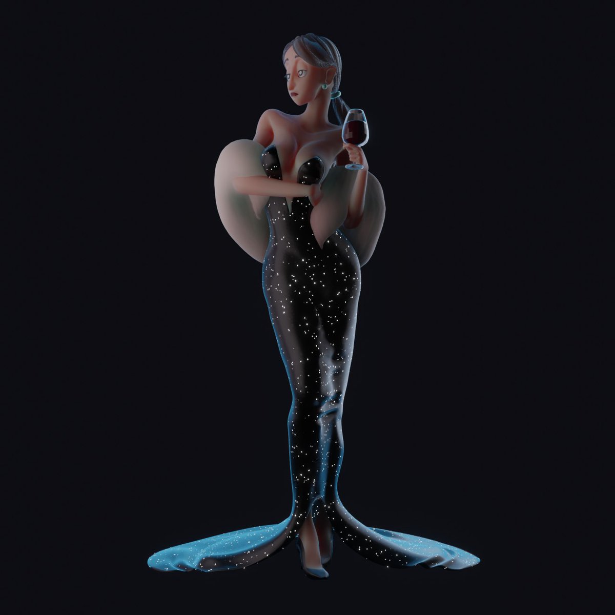 Art21994's tweet photo. Lauran Hansson~
Inspired by the magnificent art of @subachiru 
#3d #b3d #eevee #characterdesign https://t.co/Uh3KndNSd1
