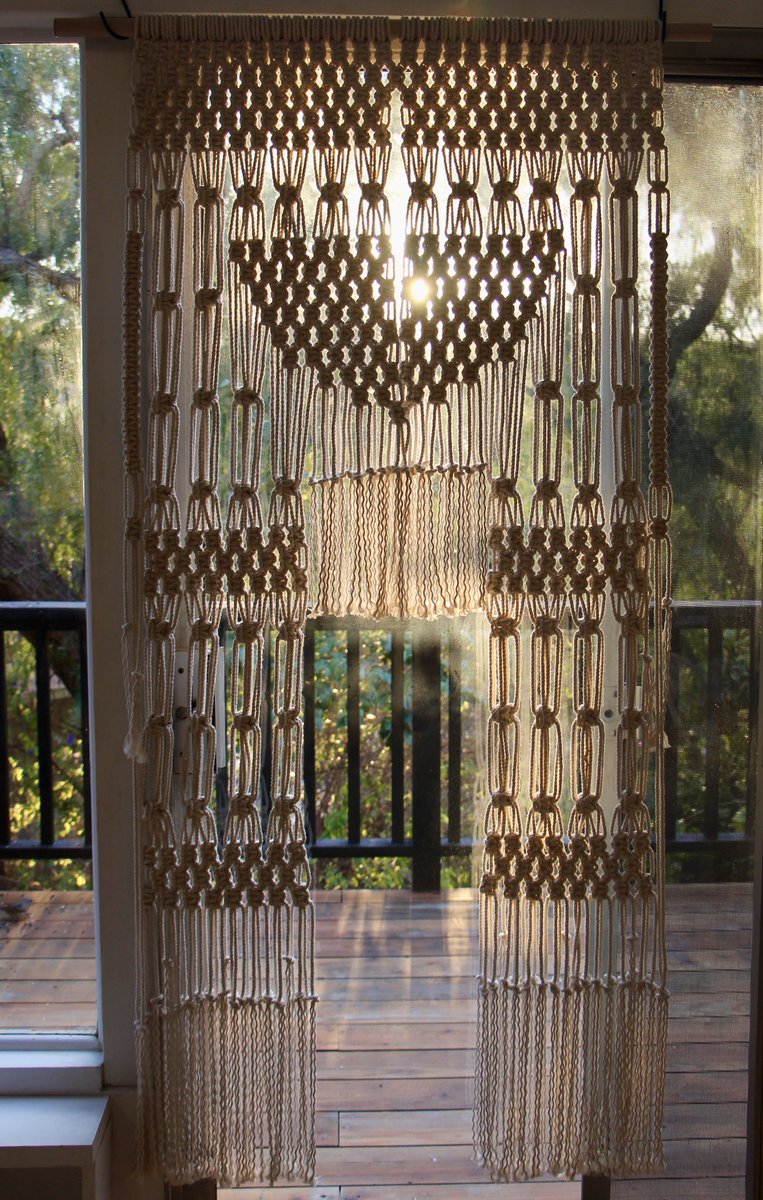 johnnapgoldman's tweet photo. I might use it for a wall backdrop instead! It was so rewarding to make and I can’t wait to start on my next big project! 
This and other handmade macrame items are for sale on my Etsy shop! https://t.co/UmiQwodnLV https://t.co/YwemavqSBI