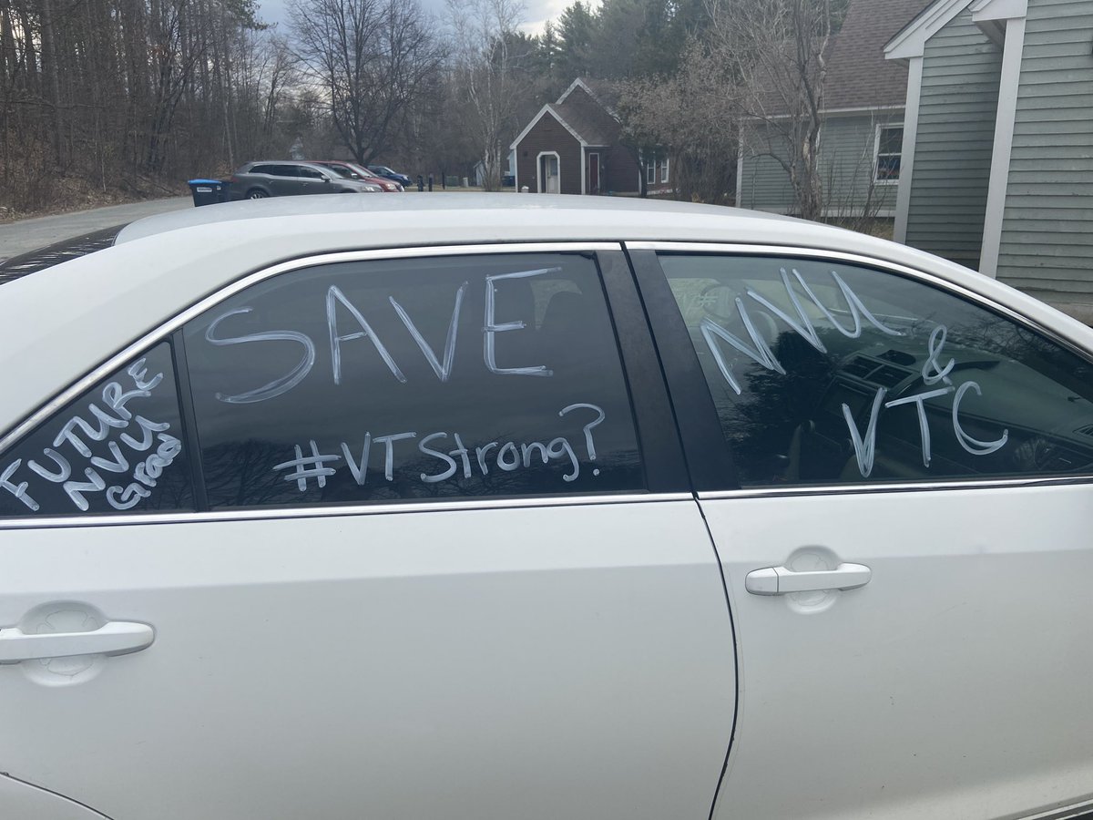 damnit_darien's tweet photo. Tomorrow join in the car “parade” protest in Montpelier #savenvu #savevtc 

SAVE OUR EDUCATION 
@SenatorLeahy 
@SenSanders 
@PeterWelch 
@GovPhilScott https://t.co/4famrwKEgL