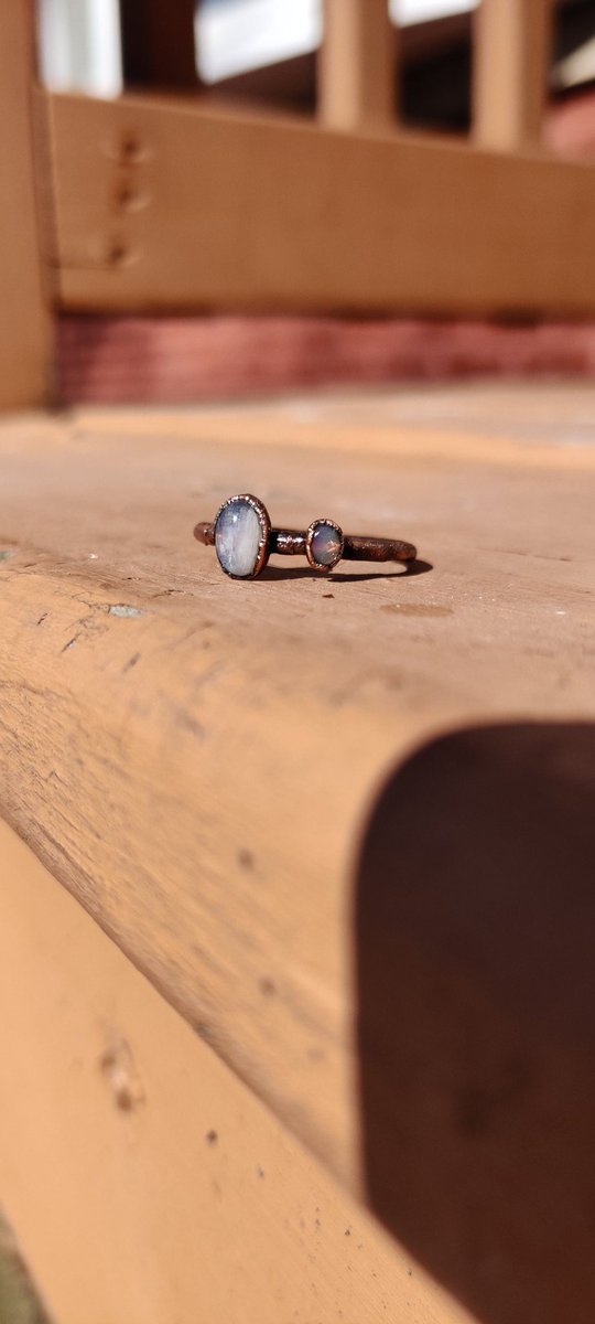 Moonstone and Opal Ring $34Size 9 