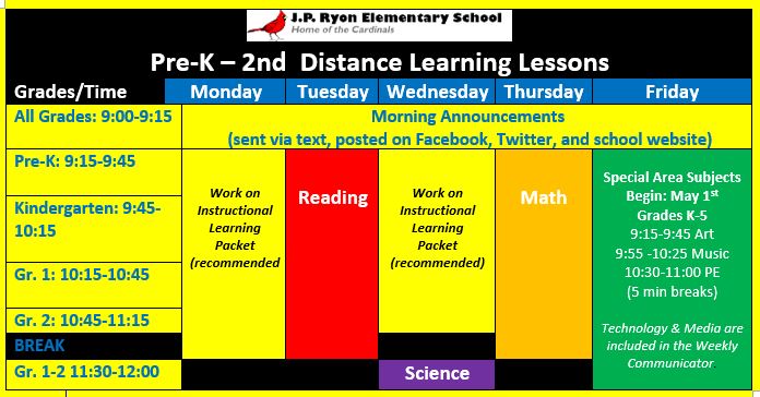 JPRyonES's tweet photo. We hope everyone had a peaceful & relaxing weekend. Friendly reminder: Distant Learning Interactive Teacher Lessons begin tomorrow. Please see schedules below at a glance. Contact your scholar's teacher or VP with questions. Lessons will be recorded for later access. #weflyhigh https://t.co/ZsUUY0BHuA
